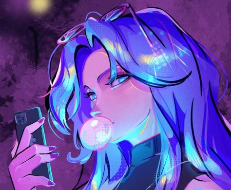 Tokio Revengers, Blue Hair, No Se, Bubbles, Neon, Screen, Hair, Anime, Blue