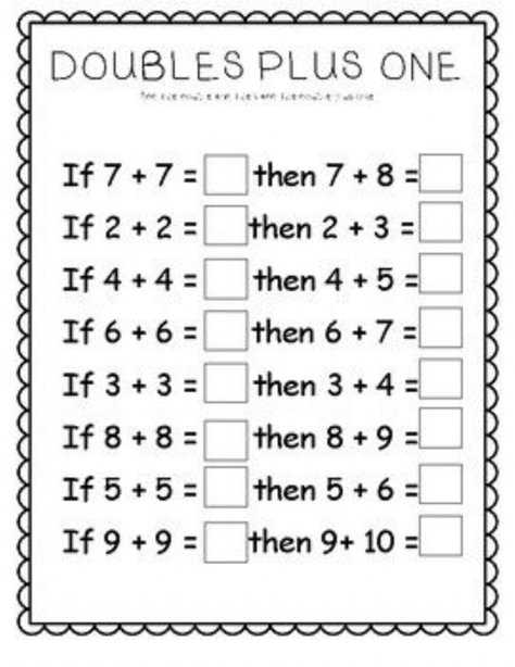 Ks1 Maths Worksheets, Doubles Plus 1, Doubles Plus One, Math Doubles, Math Fact Worksheets, Doubles Facts, First Grade Math Worksheets, First Grade Worksheets, 2nd Grade Math Worksheets