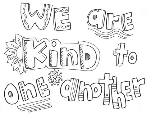 Kindness Coloring Pages - Best Coloring Pages For Kids Pretend School, Counseling Printables, Classroom Doodles, Colouring Activities, Art Handouts, Classroom Idea, Kindness Activities, Responsive Classroom, Classroom Expectations