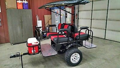 Lifted Golf Cart Ideas, Golf Cart Trailer Ideas, Golf Cart Ideas, Golf Cart Trailer, Off Road Golf Cart, Pull Behind Trailer, Side By Side Accessories, Utv Trailers, Golf Cart Decorations