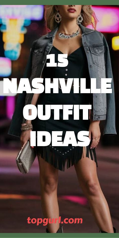 15 Nashville Outfit Ideas: From Honky-Tonk to High Fashion in Music City Nashville Bling Outfit, Biker Rally Outfit, Ryman Auditorium Nashville Outfit, Gruene Hall Outfit, Outfits Nashville Fall, Nashville Looks Going Out, Nashville Outfits New Years, Buckle Bunny Outfits Halloween, Nashville Outfits Over 50