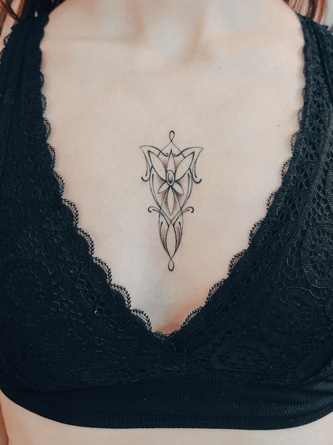 Arwen Lord Of The Rings Tattoo, Arwen Evenstar Tattoo, Lotr Evenstar Tattoo, Arwen Tattoo, Aragorn Tattoo, Lord Of The Rings Tattoo Minimalist, Evenstar Tattoo, Anniversary Tattoos, Arwen And Aragorn