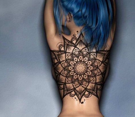 Now THAT'S A TATTOO!!! DAMN!!!  Tattoo photo - Mandala flower tattoo by Kiwi Tattoo Mandala Flower Tattoo, Kiwi Tattoo, Mandala Flower Tattoos, Tattoo Back, Sacred Geometry Tattoo, Geometry Tattoo, Tattooed Women, Tattoo Girls, Tattoo Girl