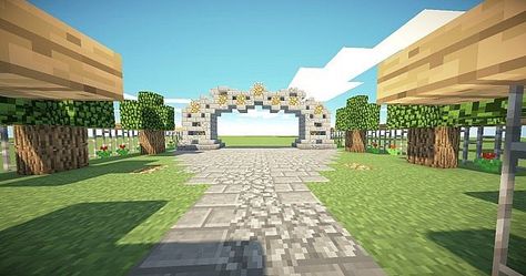 Gate design Minecraft Project Minecraft Gate Entrance Ideas, Gate Design Minecraft, Minecraft Gate Entrance, Minecraft Gate, Minecraft Barn, Modern Gate, Entrance Gates Design, Minecraft Map, Minecraft Inspo