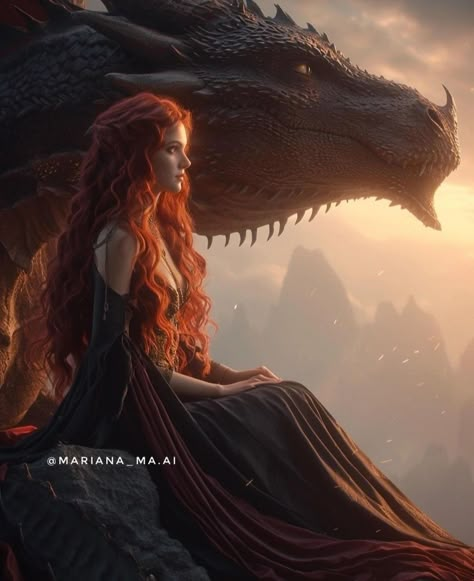 Red Head Fantasy Aesthetic, Red Haired Queen Art, Red Dragon Character Design, Redhead Fantasy Aesthetic, Curly Red Hair Character Art, Red Haired Warrior Woman, Fire Princess Aesthetic, Red Head Wallpaper, Red Haired Queen