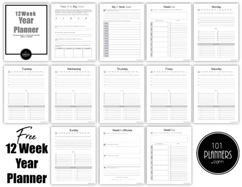 The 12 Week Year Planner and Templates | FREE Download 12 Week Planner, 12 Week Year Planner, 12 Week Year, Free Monthly Planner, Free Planner Templates, Student Planner Printable, Week Planner, 90 Day Plan, Year Planner