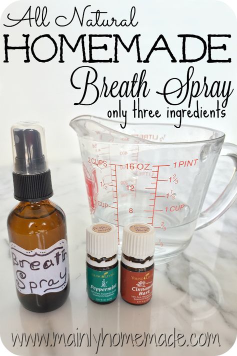 All natural homemade breath spray with essential oils. Pack in your purse for clean, fresh breath any where. Essential Oils For Shortness Of Breath, Diy Breath Spray, Diy Breath Mints, Essential Oils To Breathe Better, Breath Easy Essential Oil Recipe, Essential Oil Recipes Breathe Easy, Essential Oils Uses Chart, Homemade Balm, Essential Oils For Breathing