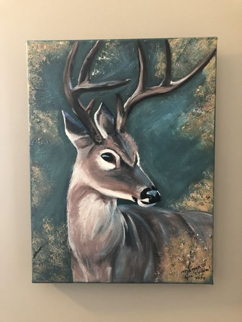 Love Canvas Painting, Animal Canvas Paintings, Animal Paintings Acrylic, Painting On Canvas For Beginners, Canvas Painting For Beginners, Deer Painting, Canvas For Beginners, Canvas Drawings, Art Painting Gallery