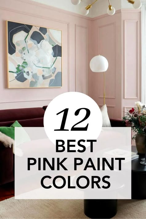 In the world of interior design, pink is not just a color…it’s a statement! From popular blush pink paint colors to darker pink hues, there is a perfect pink color out there for any room. Head over to the blog post to discover the 12 best pink paint colors! Bm Pink Paint Colors, Rosewater Paint Color Behr, Sw Blush Pink Paint, Behr Pink Elephant, Soft Pink Walls Living Room, Light Bright Paint Colors, Pink Blush Paint Colors, Pale Dusty Pink Paint Color, Pink Quartz Paint Color