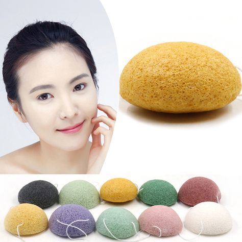 Hot Selling Natural Konjac Potato Konnyaku Facial Puff Face Wash Cleansing Sponge Hemisphere & Heart Shape Facial Sponges, Konjac Sponge, Organic Facial, Cleaning Sponge, Mild Cleanser, Cleansing Milk, Baby Shampoo, Sponge Cleaning, Clean Face