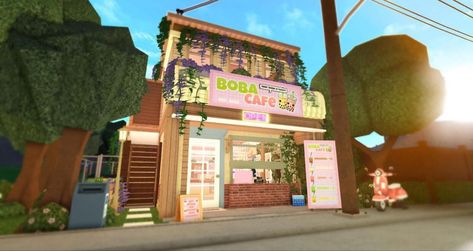 Bubble Tea Store, Suburban Town, Acai Bowls, Bloxburg Ideas, Tea Store, Bubble Tea, Bubbles, Cafe, Tea