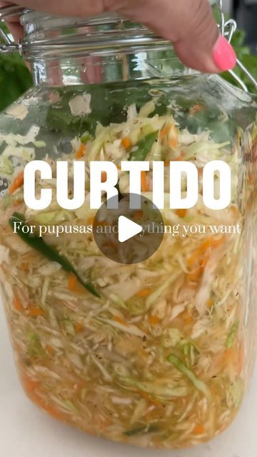 G on Instagram: "✨Curtido✨

Full recipe: FLOURISHWITHG.COM

I eat Curtido con pupusas, not pupusas con curtido. It’s fresh and adds texture to all your meals. Curtido is used in many Salvadoran dishes, such as enchiladas, con pastelitos, con yuca frita, etc. You can eat it with anything. One of my favorite things to throw it in top of is el Arroz curtido/arroz negrito, or whatever name you know it as.

My mom and dad are from San Vicente and just last weekend they were sharing that in San Vicente there used to be a lady in their youth that would sell curtido con arroz negrito in a bag. It was half and half and you would shake the bag to get a good mix and eat it like a charamusca. Have you ever tried it this way?

#comidasalvadoreña #elsalvador #elsalvadorfood #curtido" El Salvador Food, Be A Lady, Hispanic Food, Half And Half, You Know It, A Lady, My Favorite Things, Mexican Food, A Bag