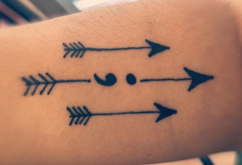 Arrow Semicolon Tattoo, Feather Arrow Tattoo, Feather Arrow, Semicolon Tattoo, Wrist Tattoos For Guys, Arrow Tattoo, Arrow Tattoos, Wrist Tattoo, First Tattoo