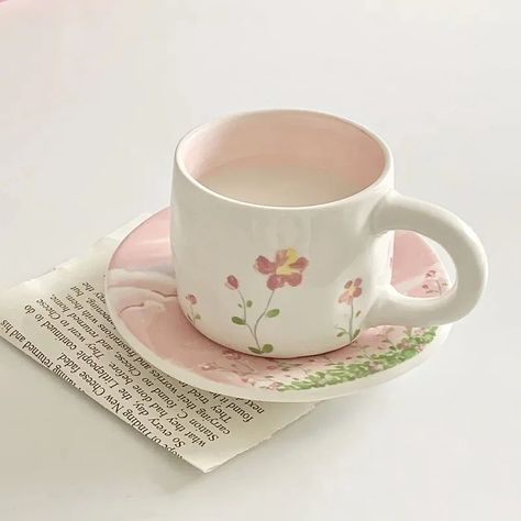 https://s.click.aliexpress.com/e/_EvOdHsj #kitchenrenovation #embossed #mug #tulips #ceramics #mugs #wine #glass #cups #irregularchoice #flowers #oatmeal #tulips #double -layer #glass #cup #heath #cupioromantic -#res #cupsleeve #glassshop #cocktail #cocktails #rose -#shaped #red #wine #glasses #gift #holiday #holidaygift #restaurant #gifts Pink Coffee Cups, Witch Room Decor, Chinese Pattern, Painted Cups, Coffee Cup Set, Coffee Cups And Saucers, Trendy Decor, Ceramic Coffee Cups, Coffee Set