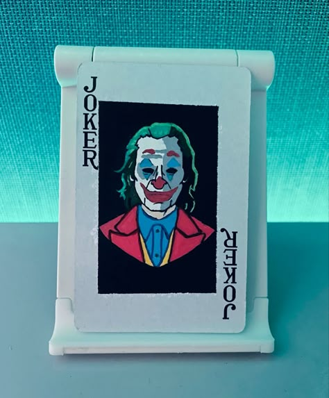 Joker Card Painting, Joker Painting Easy, Painting A Deck Of Cards, Deck Painting, Joker Fanart, Joker Canvas, Joker Painting, Lego Pokemon, Paint Games