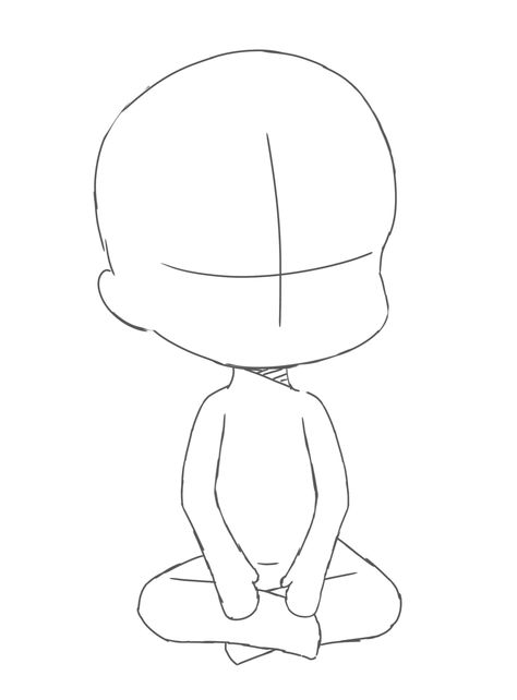 Cute Chibi Sitting Poses, Sitting Down Chibi Pose, Chibi Base Sitting, Gacha Sitting Pose, Chibi Poses Sitting, Chibi Sitting Pose, Chibi Sitting Pose Reference, Sitting Chibi, Chibi Sitting