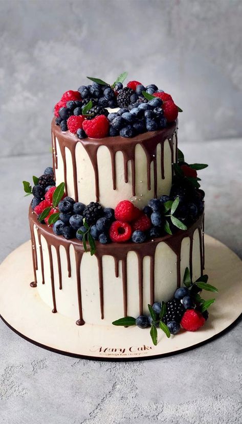 chocolate birthday cake, 18th birthday cake, chocolate cake with chocolate drips Fruit Birthday Cake, 18th Cake, Tiered Cakes Birthday, 60th Birthday Cakes, 18th Birthday Cake, 50th Birthday Cake, Chocolate Fruit, Chocolate Drip, Cake Designs Birthday