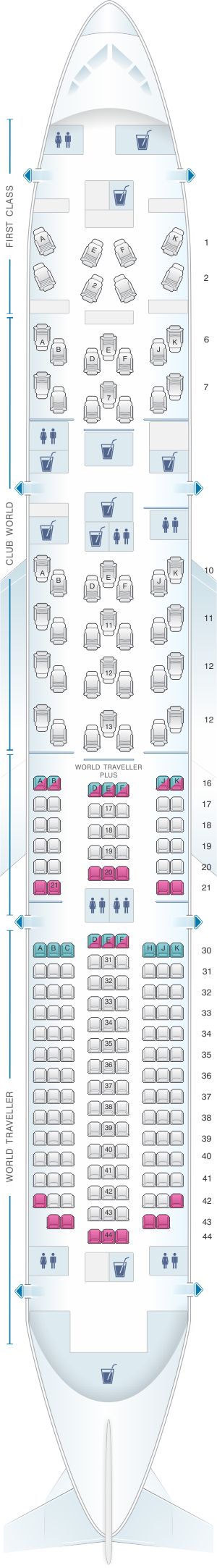 Seat Map British Airways Boeing B787 9 | Hainan airlines, Map, Airbus