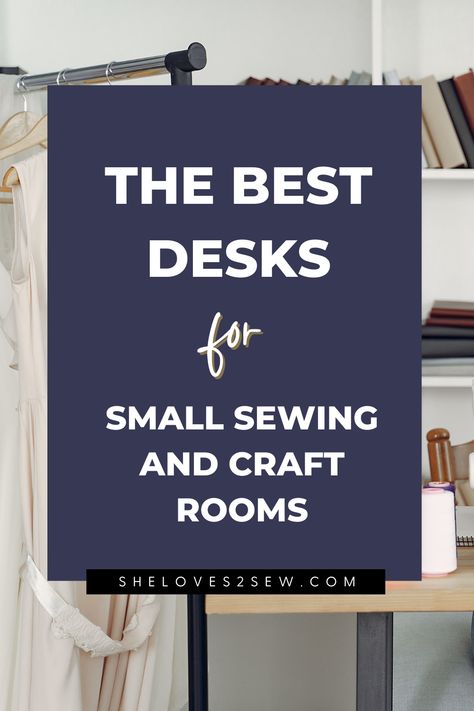 If youre looking for the best sewing room desks for small sewing rooms, we've got you covered. Click through to read this post to uncover our top 10 picks for the BEST sewing room desks for small craft rooms. Desk To Sewing Table, Small Space Sewing Room Ideas, Sewing Desk Ideas Small Spaces, Small Sewing Room Ideas Layout, Sewing Desk Ideas, Small Sewing Room Ideas, Sewing Table Ideas, Tiny Sewing Room, Small Sewing Room