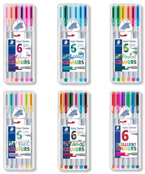 Staedtler Triplus Fineliner Pens, Staedtler Triplus Fineliner, Staedtler Pens, Drawing And Colouring, Girl School Supplies, Bible Journaling Supplies, Stationery Obsession, Stationery Essentials, Fineliner Pens