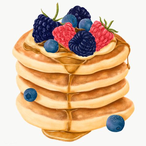 Pancake Drawing, Sweet Waffles, Frosting For Chocolate Cupcakes, Sweet Pancakes, Mixed Berry Pie, Baked Sweets, Cupcake Vector, Bakery Menu, Homemade Waffles