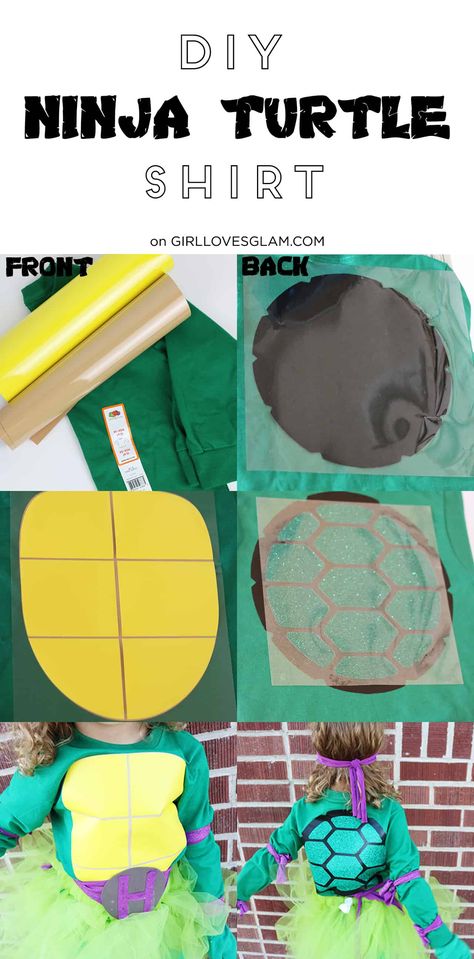 Cricut Ninja Turtle Shirt, Ninja Turtles Costume Diy, Diy Turtle Costume, Kids Ninja Turtle Costume, Diy Ninja Turtle Costume, Ninja Turtle Shells, Diy Ninja, Teenage Mutant Ninja Turtles Costume, Ninja Turtle Mask