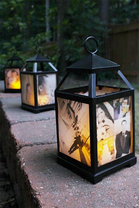 Rustic Elegant Wedding Centerpieces, Cheap Wedding Table Centerpieces, Photo Centerpieces, Backyard Wedding Decorations, Lantern Decor Wedding, Rustic Elegant Wedding, Country Theme Wedding, Rustic Lanterns, Wedding Help