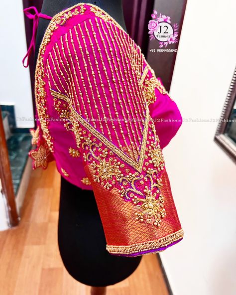 Aari Heavy Work Blouse, Aari Work For Big Border Blouse, Zari Work Blouse Designs, 3000 Rs Aari Work Design, Copper Zari Aari Work Blouse, Aari Work Blouse Aari Work Blouse Wedding, Aari Work Bridal Blouse Designs, Aari Bridal Blouse Designs, Heavy Bridal Aari Work Blouse Designs