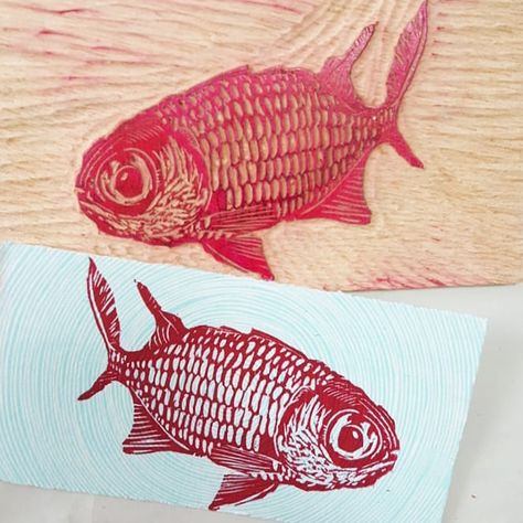 Fish Lino Print, Sketch Eyes, Relief Printmaking, Hawaii Art, Linocut Printmaking, Lino Art, Draw Eyes, Relief Printing, Linocut Art