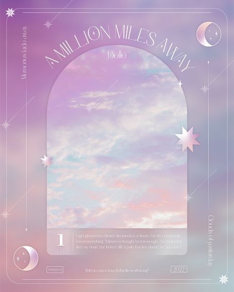 Dreamy Design Graphic, Sky Poster Design, Dreamy Poster Design, Dreamy Graphic Design, Poster Ideas Aesthetic, Canva Posters Design, Pastel Graphic Design, Pastel Poster Design, Song Poster Design