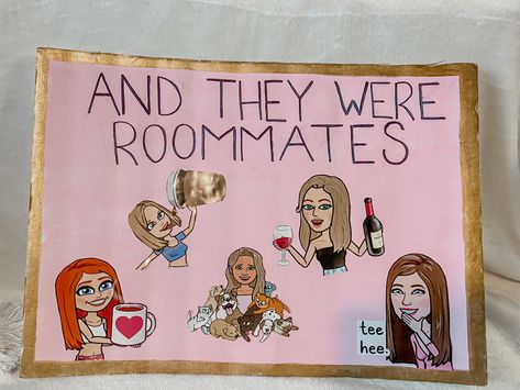 Roommate Apartment Decor, Funny Roommate Decor, Funny College Apartment, Posters For College Apartment, Roommate Painting, College Apartment Wall Art, College Apartment Art, Funny College Decor, Roommate Ideas