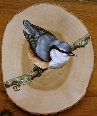 Boom Kunst, Bird Painting Acrylic, Wood Slice Art, Wood Slice Crafts, Wooden Artwork, Wood Painting Art, Konica Minolta, Wood Burning Patterns, Picture On Wood