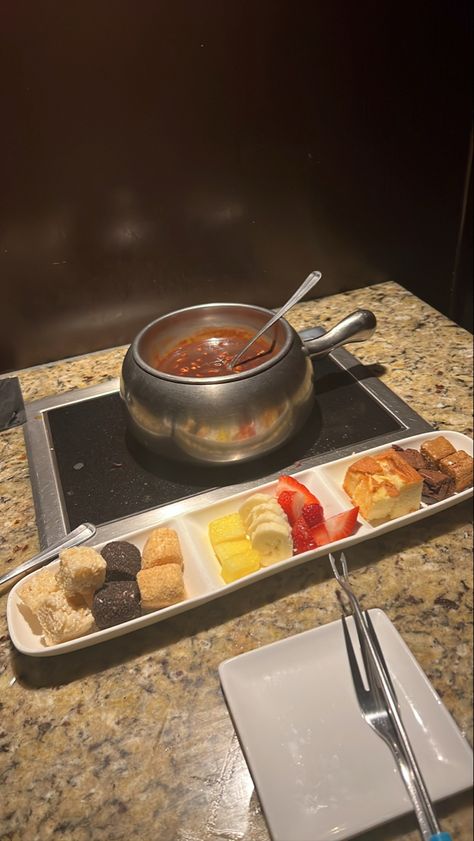 Melting Pot Restaurant, Melting Pot Aesthetic, Birthday 14th, The Melting Pot, Dessert Items, Art Motivation, Vibe Check, 14th Birthday, Melting Pot