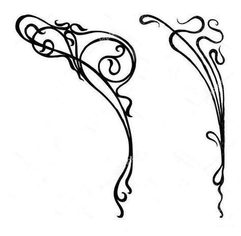 Art Nouveau Swirls, Art Nouveau Tattoo Design, Fiori Art Deco, Art Nouveau Ornament, Fleurs Art Nouveau, Art Nouveau Tattoo, Motifs Art Nouveau, Nouveau Tattoo, Motif Art Deco