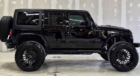 🔘 THIS JEEP IS SEXY WITH MATCHING WHEELS AND "TOTALLY BLACKED OUT"🔘 IT DOESN'T GET BETTER THAN THIS! Jeep Wrangler Blacked Out, Blacked Out Jeep Wrangler, All Black Jeep, Black Jeep Wrangler Unlimited, Black Jeep Wrangler, Jeep Sahara, Badass Jeep, Stuff To Buy, Blue Jeep