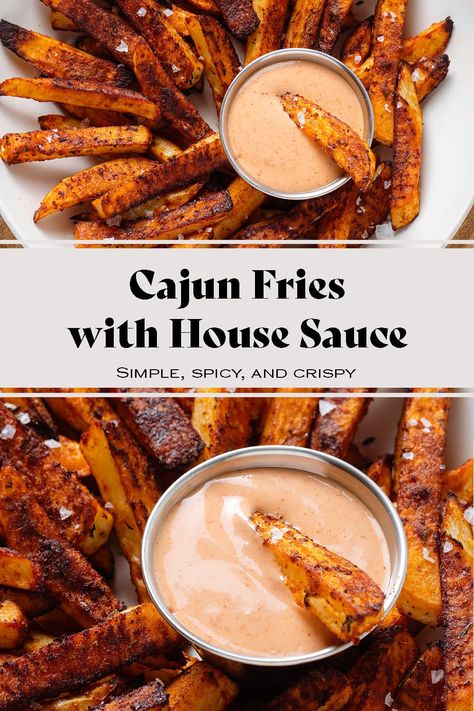 These Cajun Fries are crispy, spicy, and go perfectly with the homemade House Sauce! They can be enjoyed on their own as an appetizer or snack for movie and game nights or served as a side with practically any dish. Cajun Fries Recipe, French Fry Seasoning, Dirty Fries, Cajun Fries, Best Appetizer Recipes, Creole Recipes, Fries Recipe, Feel Good Food, Game Nights