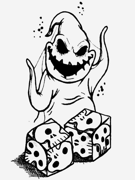 Oogie Boogie Dice Drawing, Oogie Boogie Tattoo Stencil, Oogey Boogey Tattoo, Oogy Boogie Tattoo, Oogie Boogie Dice Tattoo, Oogy Boogy Tattoo, Oogie Boogie Tattoo Outline, Oogie Boogie Tattoos, Ophir Boogie Tattoo