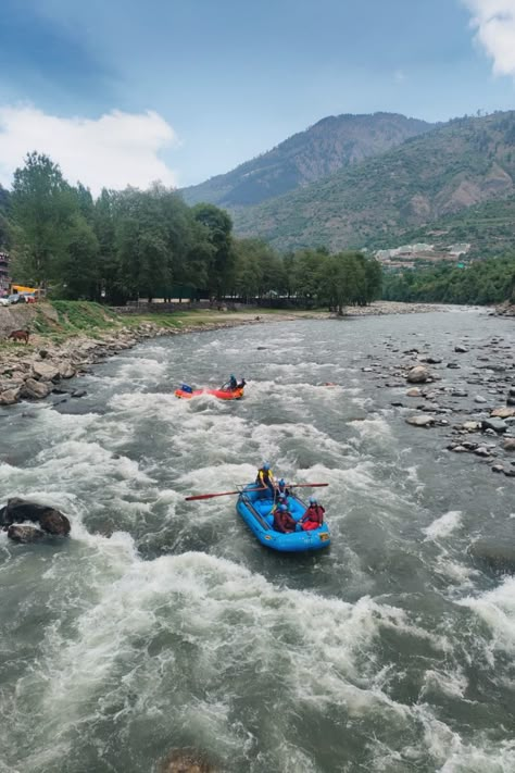 River rafting in Kullu Manali is a popular adventure activity that is enjoyed by locals and tourists alike. The rafting experience in Kullu Manali is thrilling and exciting, as you navigate through the rapids and enjoy the stunning scenery of the surrounding mountains and forests. #riverrafting #riverview #riversideview #mountains #mountaingirl #himachali_insta_shoutout #manalitrip #kullumanali #rafting #rafting🌊#mountaintops #raftingriver #offbeatvacation #himachalpradesh #himachalpictures Kullu Manali Aesthetic, Kullu Manali Photography, Manali Snap, Manali View, Manali Pictures, Manali Aesthetic, Rafting In Rishikesh, Manali Travel, Mountain Photo Ideas