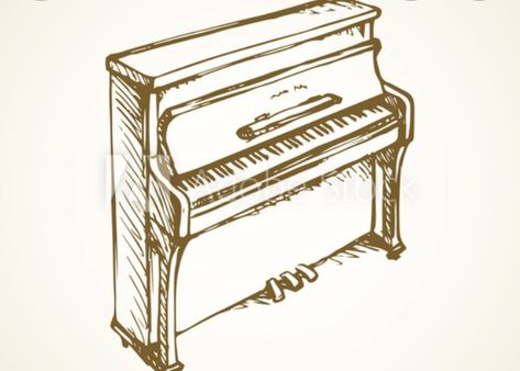 Upright Piano Drawing, Tattoo Piano Ideas, Piano Man Tattoo, Minimalist Piano Tattoo, Grand Piano Tattoo, Piano Tattoo Ideas, Munich Tattoo, Piano Tattoos, Piano Sketch