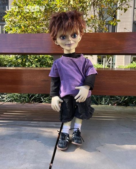 Glen Costume Chucky, Glen Doll Chucky, Glen From Chucky, Glenn Chucky, Glen Chucky, Cats In Halloween Costumes, Chucky Outfit, Ray Costume, Scary Chucky