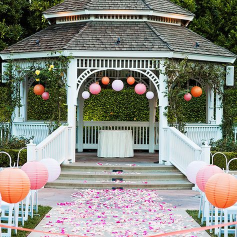 Outdoor Wedding Gazebo, Gazebo Wedding Decorations, Gazebo Decorations, Disneyland Wedding, Gazebo Wedding, Beautiful Outdoor Wedding, Disney Fairy Tale Weddings, Garden Gazebo, Disney Decor