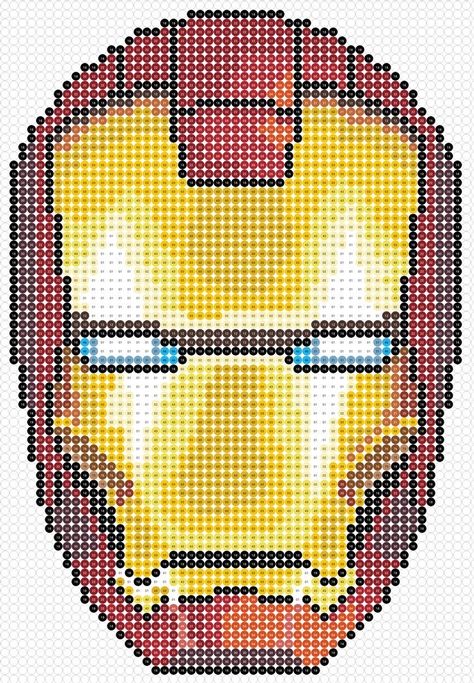 Iron Man Perler Bead Pattern, Rhinestone Designs Pattern, Easy Perler Bead Patterns, Pixel Beads, Art Perle, Hama Beads Design, Diy Perler Bead Crafts, Cat Cross Stitch Pattern, Hama Beads Patterns