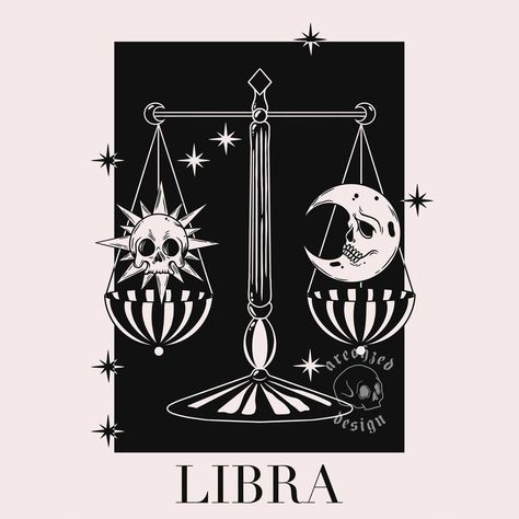 🖤 𝖗-𝖔-𝖟 𝖉𝖊𝖘𝖎𝖌𝖓 🖤 on Instagram: “I don’t think I ever posted this version of Libra ♎️🖤 but this is definitely my favourite design of all the zodiac signs ✨” Halloween Libra Tattoo, Libra Aesthetic Drawing, Libra Sign Drawing, Zodiac Drawings, Libra Print Art, Libra Design, All The Zodiac Signs, Libra Zodiac Print, Libra Art