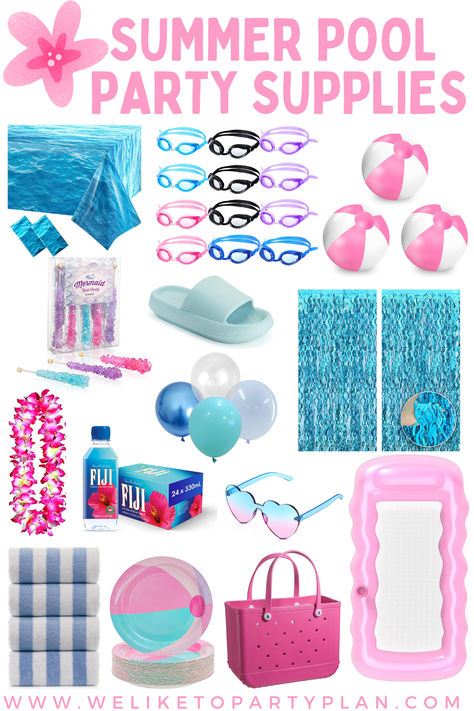 Make a splash at your next pool party with our ultimate supply guide! Dive in and start planning your summer pool party today!  #poolparty #summerbirthday #partysupplies #partyideas #summertime #diy #partyplanning #beachball #poolfloats #pooltime Pool Party Gift, Pool Party Supplies, Pool Party Food, Summer Pool, Summer Pool Party, Summer Birthday Party, Beach Ball, Pool Floats, Hawaiian Party