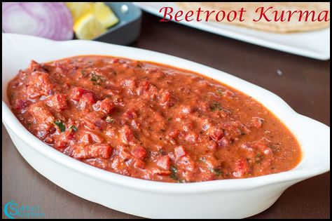 Beetroot Kurma Recipe Bread Varieties, Kurma Recipe, Indian Breads, Beetroot Recipes, Indian Side Dishes, Indian Bread, Simply Delicious, Chapati, Middle Eastern Recipes