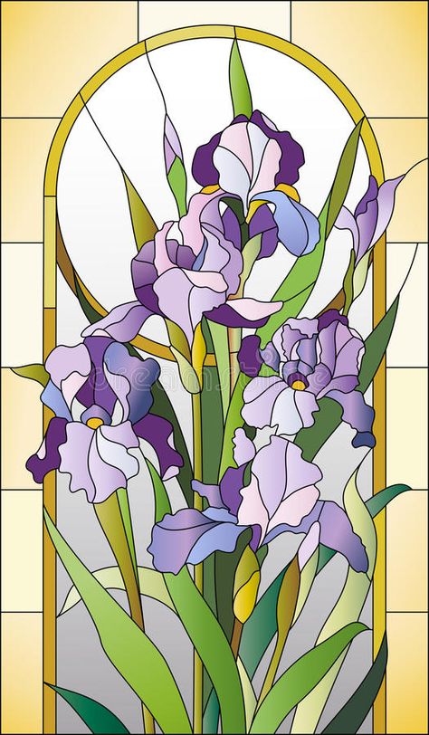 Stained Glass Pattern For A Window Stock Illustration - Illustration of flower, celebrate: 63305156 L'art Du Vitrail, Glass Painting Patterns, Stained Glass Quilt, Stained Glass Patterns Free, Glass Painting Designs, Glass Window Art, Stained Glass Pattern, Stained Glass Paint, زجاج ملون