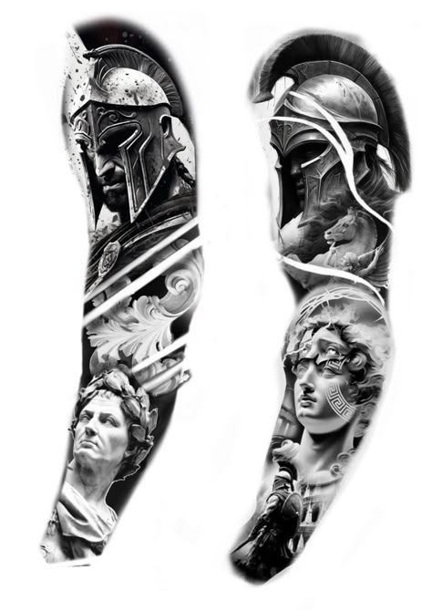 Apollo Tattoo, Warrior Tattoo Sleeve, Roman Tattoo, Gladiator Tattoo, Soldier Tattoo, Zeus Tattoo, Egyptian Tattoo Sleeve, Spartan Tattoo, Half Sleeve Tattoos Drawings