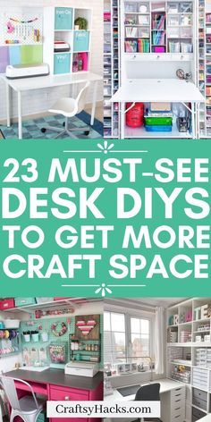 Craft Desk Diy Small Spaces, Diy Art Table With Storage, Craft Desk Organization Small Spaces, Diy Craft Desk Ideas, Diy Craftroom Storage Ideas Small Spaces, Craft Storage For Small Spaces, Small Craft Rooms Ideas, Small Craft Space Organization, Diy Crafting Desk