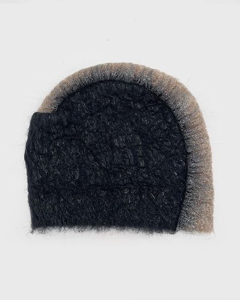 Resample Archive on Instagram: "Prada AW07 Mohawk Beanie. Black and beige mohawk beanie from Prada’s Autumn/Winter 2007 collection. Mohair blend knit with a wax like finish which gives it a slight shine. Size medium. SOLD." Mohawk Beanie, Mohair Beanie, Beanie Black, Streetwear Men, Black And Beige, Streetwear Men Outfits, Autumn Winter, Knitting Patterns, Prada