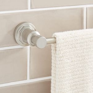 https://www.signaturehardware.com/greyfield-towel-bar.html Polished Nickel Bathroom Hardware, Signature Hardware Bathroom, Contemporary Bathroom Design, Towel Bar Bathroom, Bar Rack, Contemporary Bathroom Designs, Towel Bars, Widespread Bathroom Faucet, Bar Items